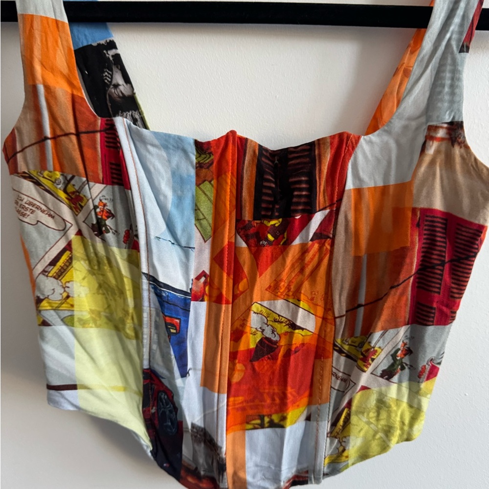 Size Xs Peppermayo Multicolor Patchwork Corset Top - image 3